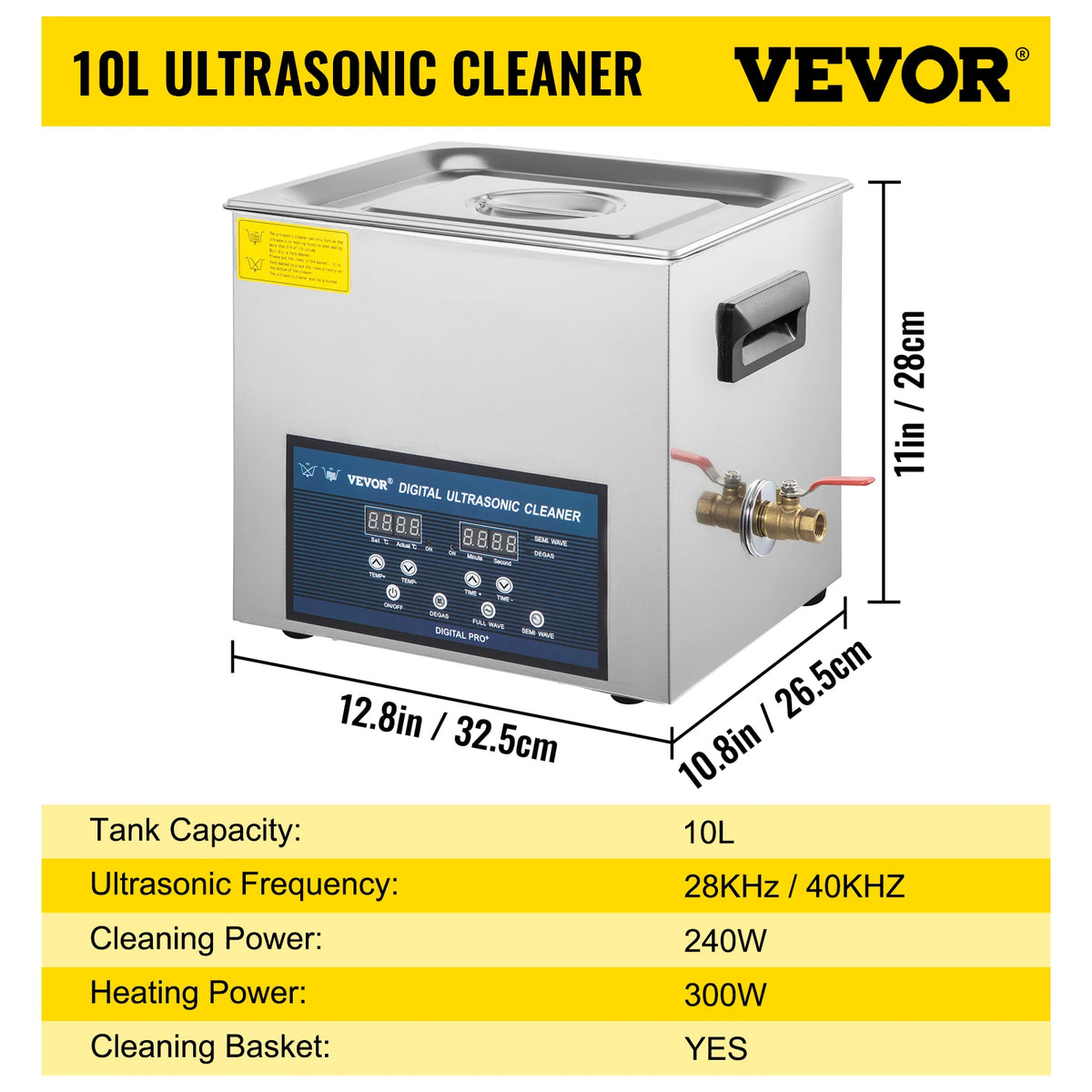 SucceBuy 10L 30L Ultrasonic Cleaner 28/40khz Dual Frequency Digital Portable Washing Machine Ultrasound Cleaner Home Appliance