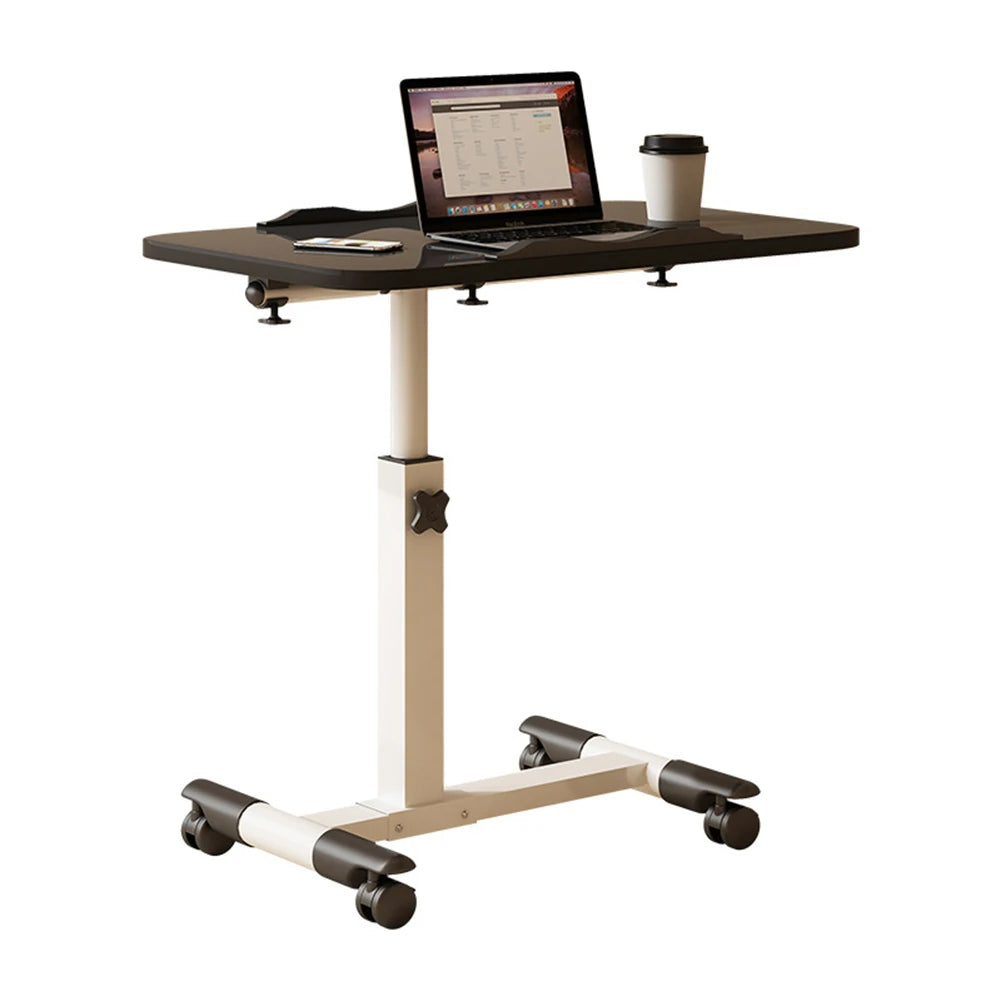 Overbed Table Adjustable Height Over The Bed Hospital Bedside Table w/ Tilting Desktop&Wheels, Rolling Standing Laptop Desk