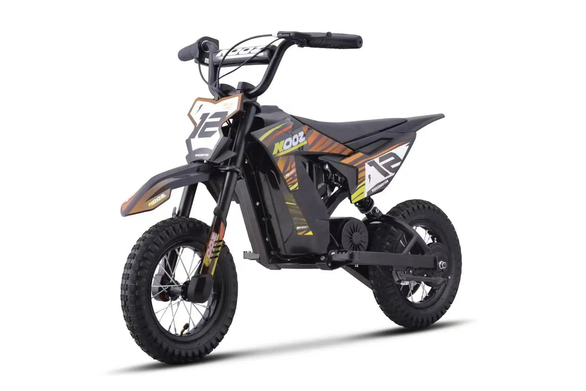KOOZ HP122E 36V 300W Electric Dirt Bike for Kids, 3 Speed Modes, Electric Motorcycle Up to 15.5 MPH & 14 Miles Long-Range.