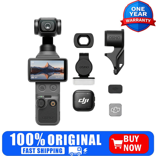 DJI Osmo Pocket 4 Creator Combo 6K Gimbal Camera with Wide-Angle Lens, DJI Mic 3, Battery Handle, Tripod for Vlog