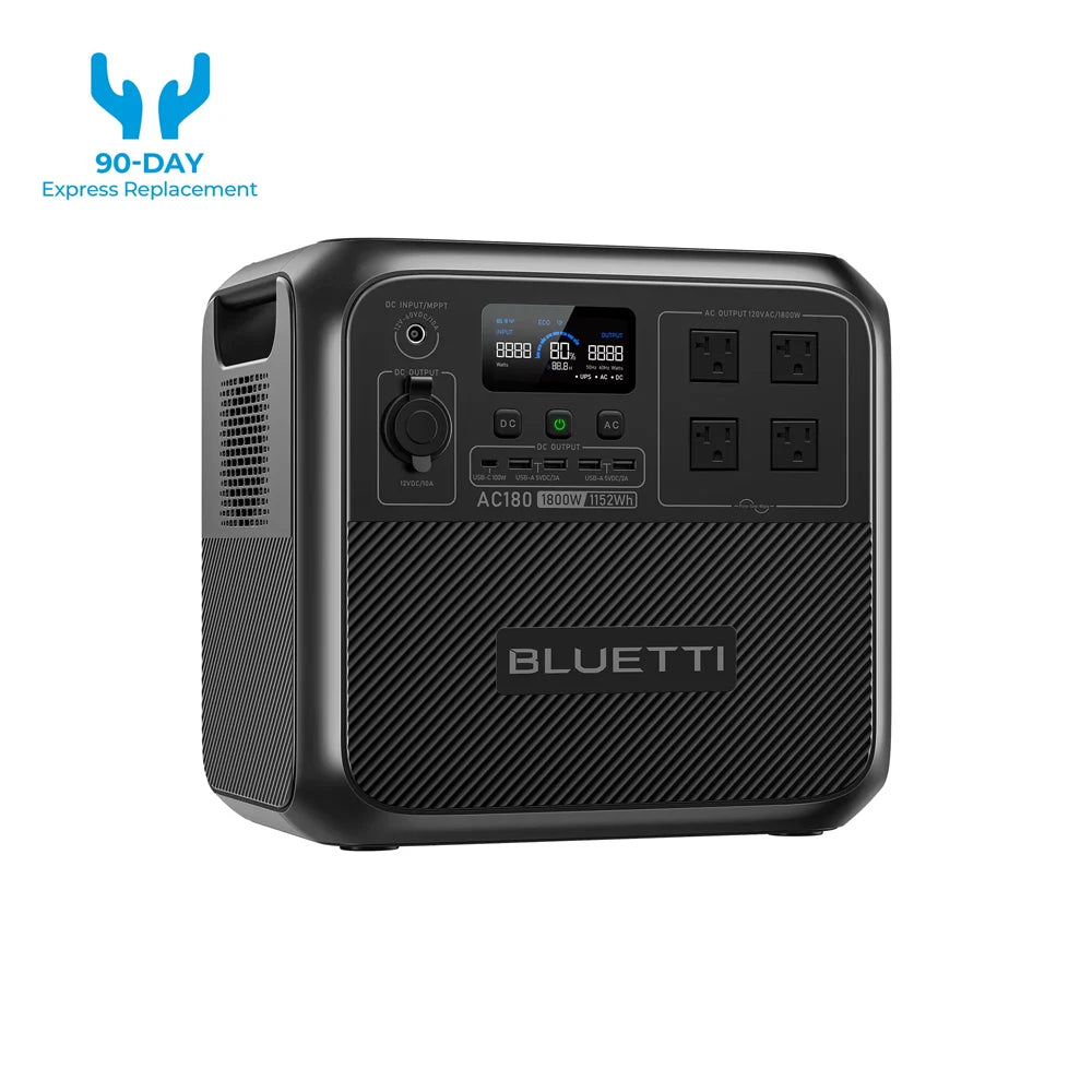 BLUETTI AC180 Portable Power Station With Solar Charging