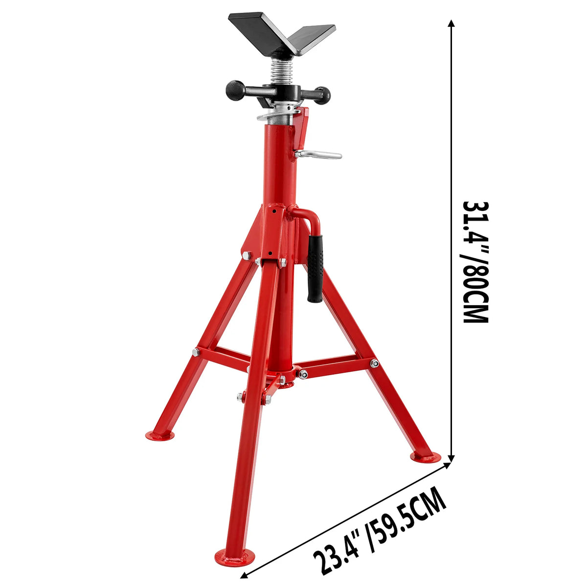 SucceBuy Pipe Holding Stand with Roller Head V-Head Folding Tripod 12 inch Capacity Pipe working Supporting Clamped Tool