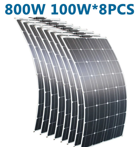 DGSUNLIGHT 100w 200w 12v Portable Solar Panel Flexible 18V 800W Plate Cells Monocrystalline Silicon