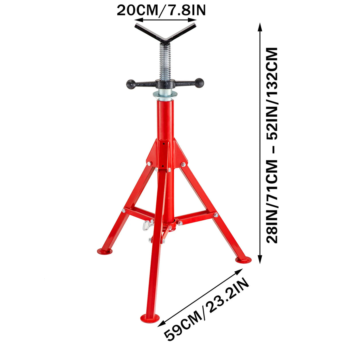 SucceBuy Pipe Holding Stand with Roller Head V-Head Folding Tripod 12 inch Capacity Pipe working Supporting Clamped Tool