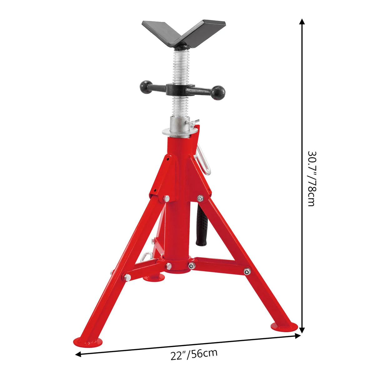 SucceBuy Pipe Holding Stand with Roller Head V-Head Folding Tripod 12 inch Capacity Pipe working Supporting Clamped Tool