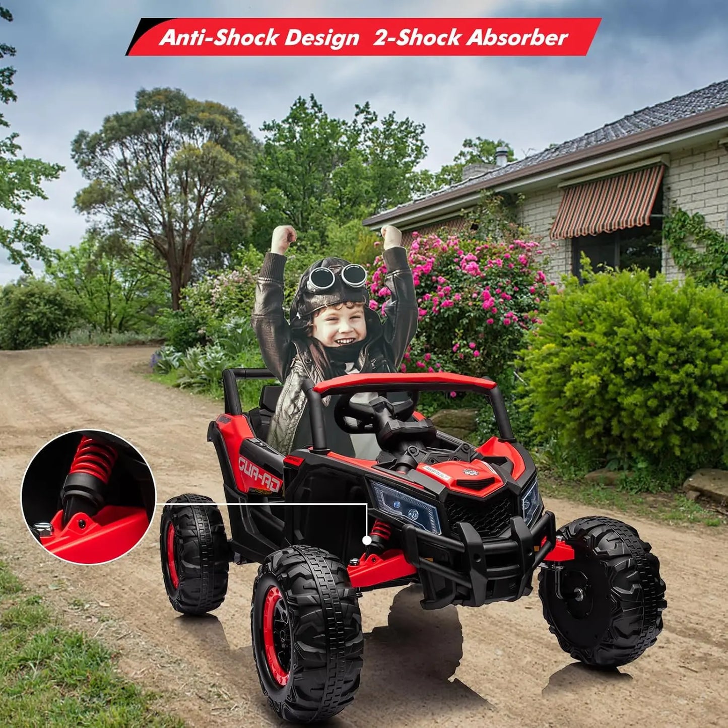 24V Kids Ride On UTV With Remote Control LED Lights