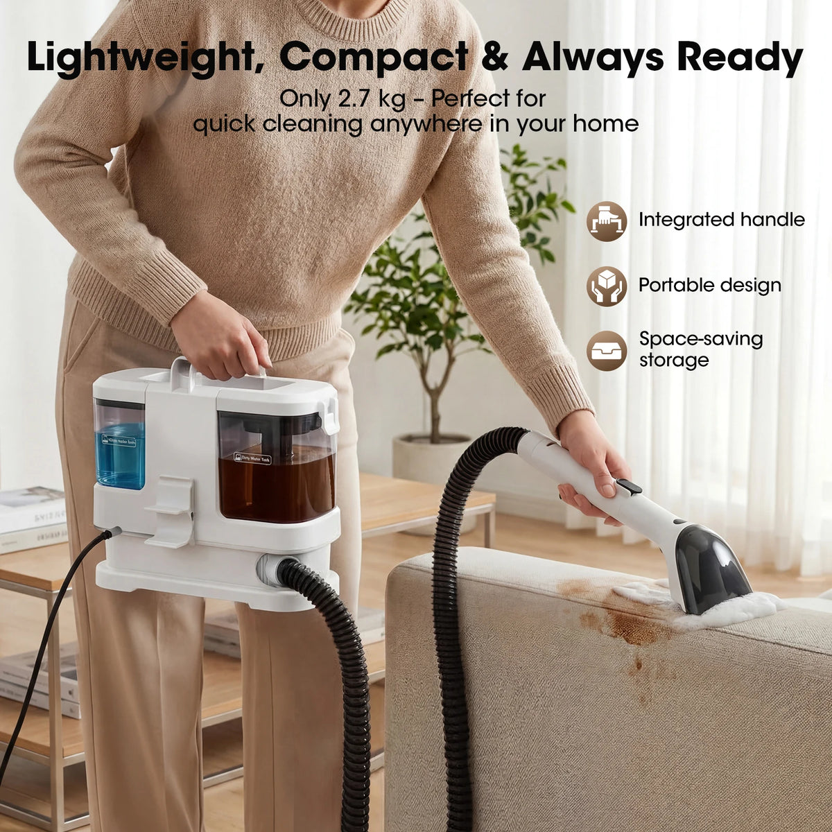 Lubluelu Portable Carpet And Upholstery Spot Cleaner Machine
