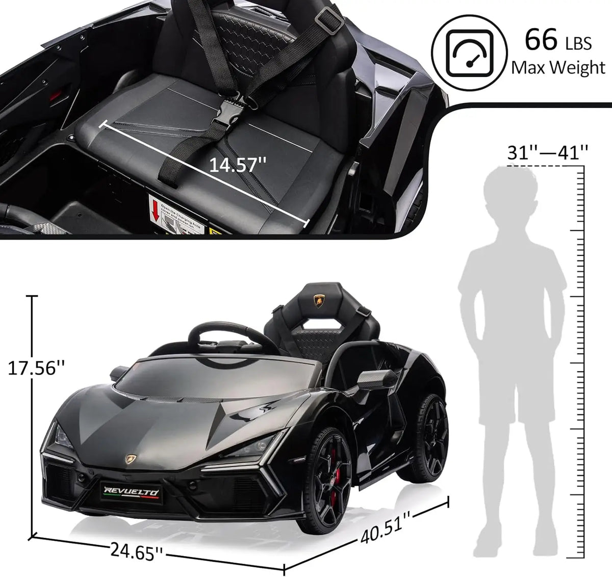 3-8 Years Ride On Car Toy for Kids Children Boys Girls Gift Electric Vehicle with Bluetooth USB Music Remote Control Headlight