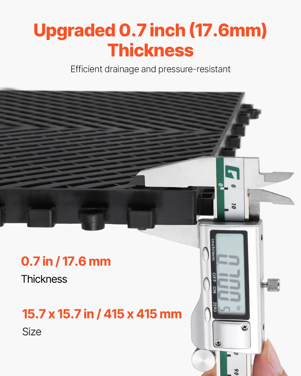 SucceBuy Interlocking Drainage Mat 15.7” x 15.7” 24 Pcs Splicing Drainage Mats PP Drainage Floor Tile and Shower Mat for Garage