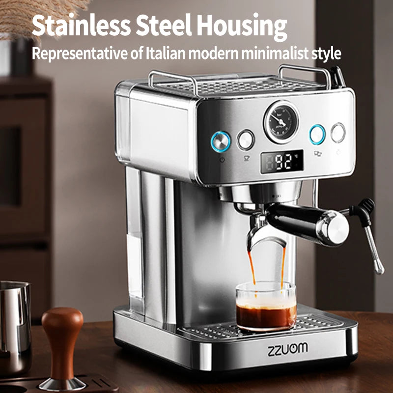 GEION 20 Bar Semi-Automatic Espresso Machine With Pressure Gauge