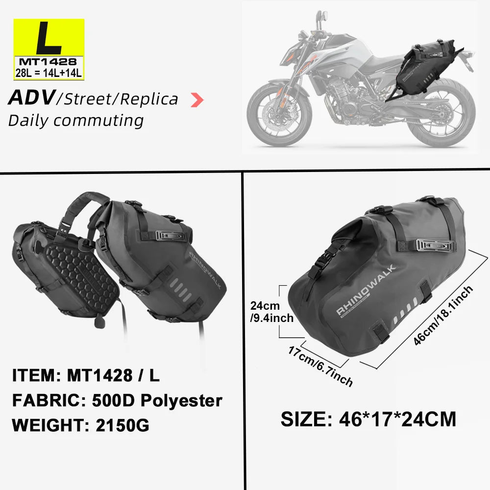 Waterproof Universal Motorcycle Saddle Bags For Outdoor Travel