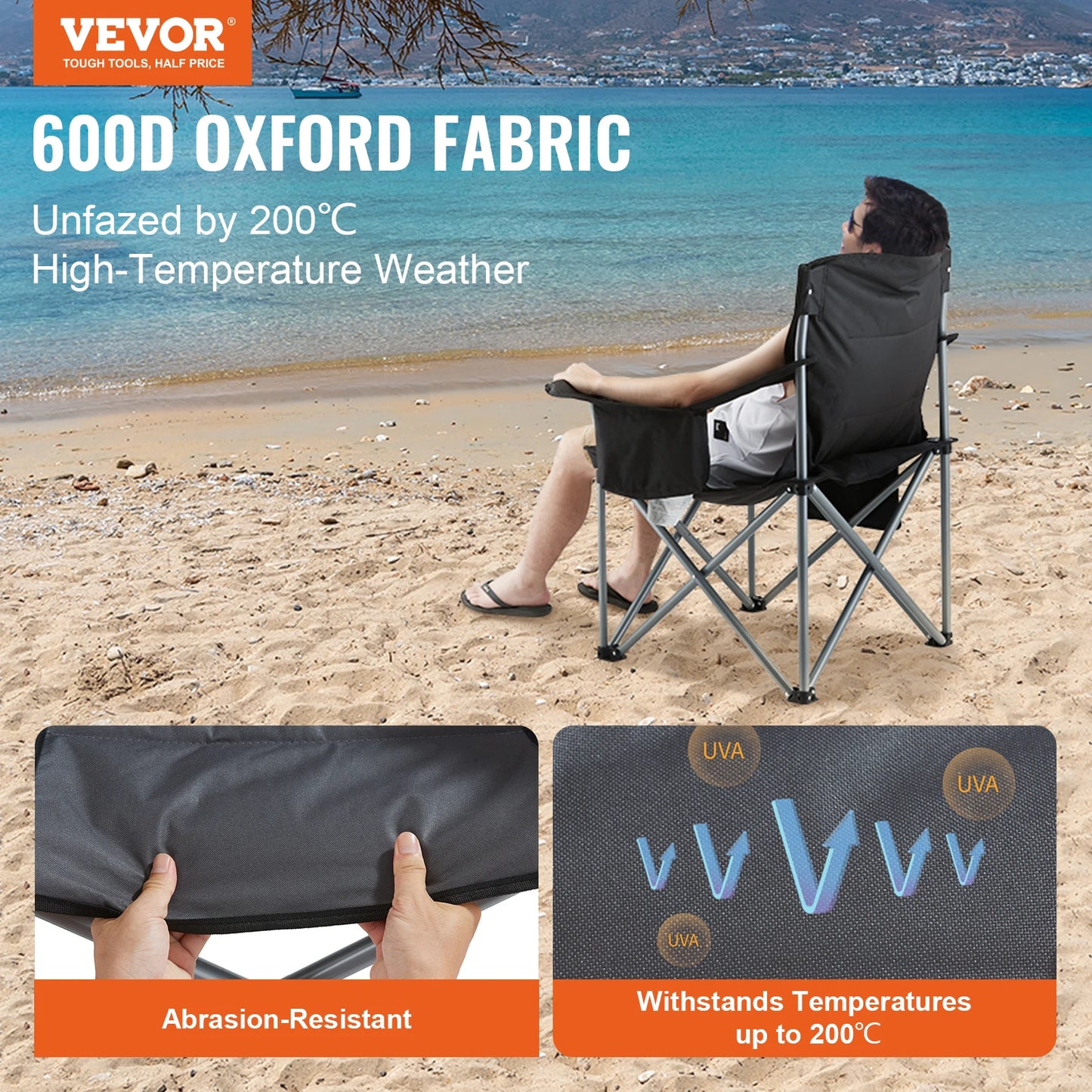 SucceBuy Ultralight Folding Camping Chair 350lb Capacity