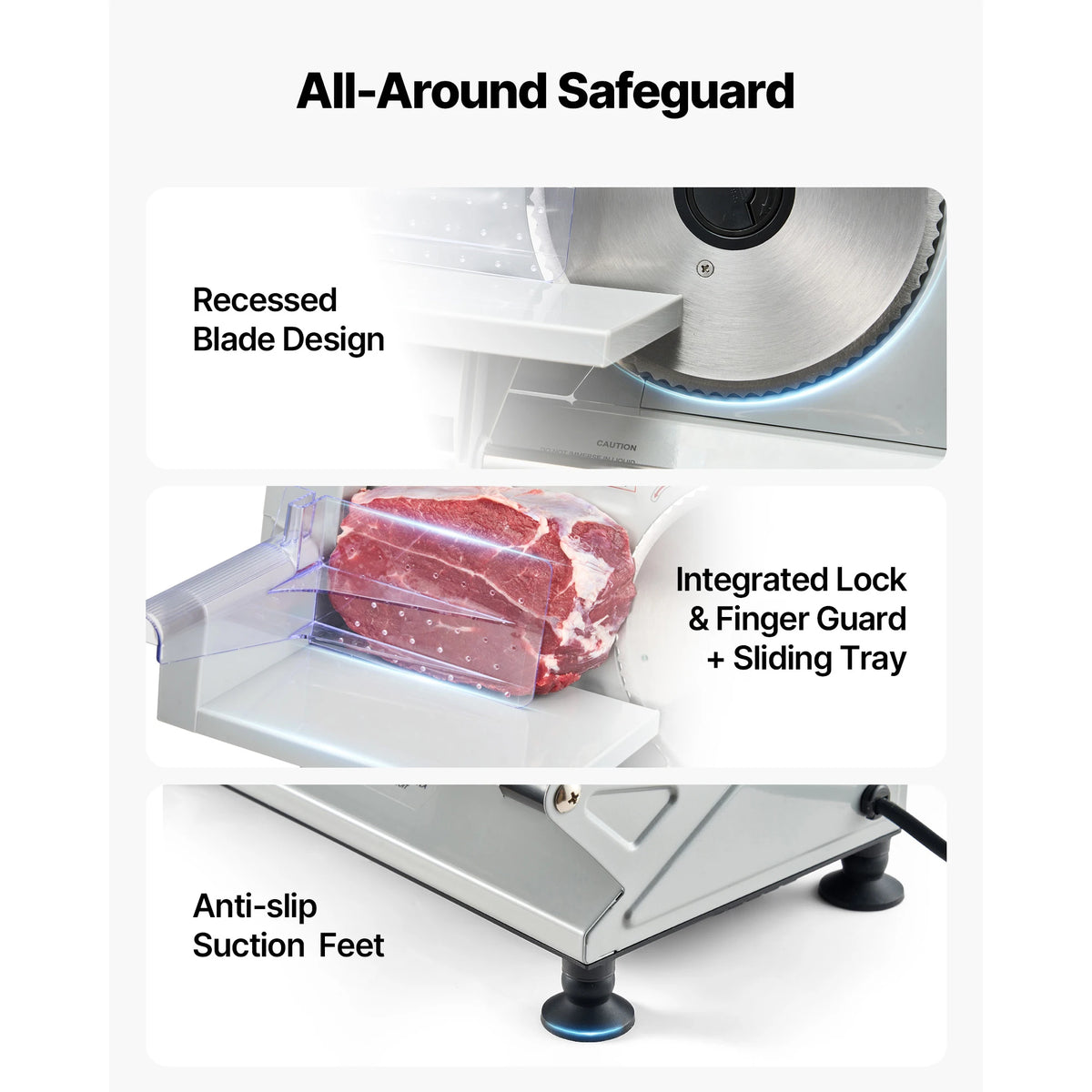 SucceBuy Electric Meat Slicer With Dual Stainless Steel Blades