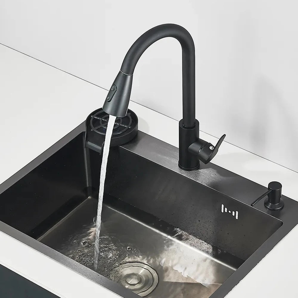 Stainless Steel Undermount Kitchen Sink With Integrated Faucet
