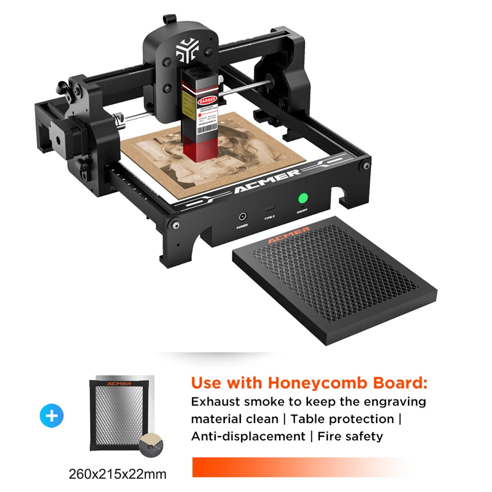 ACMER S1 6W Mini Portable Laser Engraver High Precision CNC Cutting Tools Engraving Machine for DIY Wood Glass Acrylc Beginner
