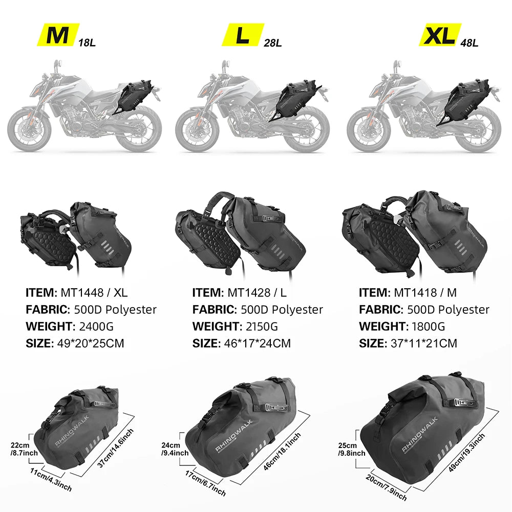 Waterproof Universal Motorcycle Saddle Bags For Outdoor Travel