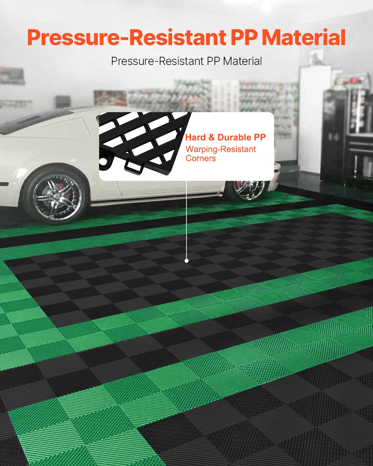 SucceBuy Interlocking Drainage Mat 15.7” x 15.7” 24 Pcs Splicing Drainage Mats PP Drainage Floor Tile and Shower Mat for Garage