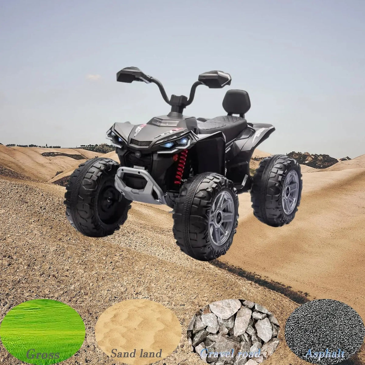 24V Electric Kids ATV With Dual Motors And Led Audio