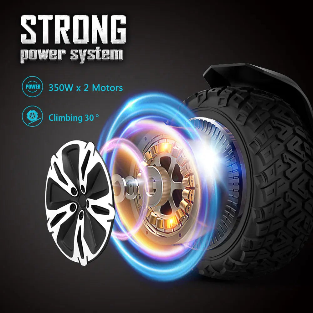 Off-Road Self-Balancing Scooter Dual 350W Motors Led Lights Indoor Outdoor