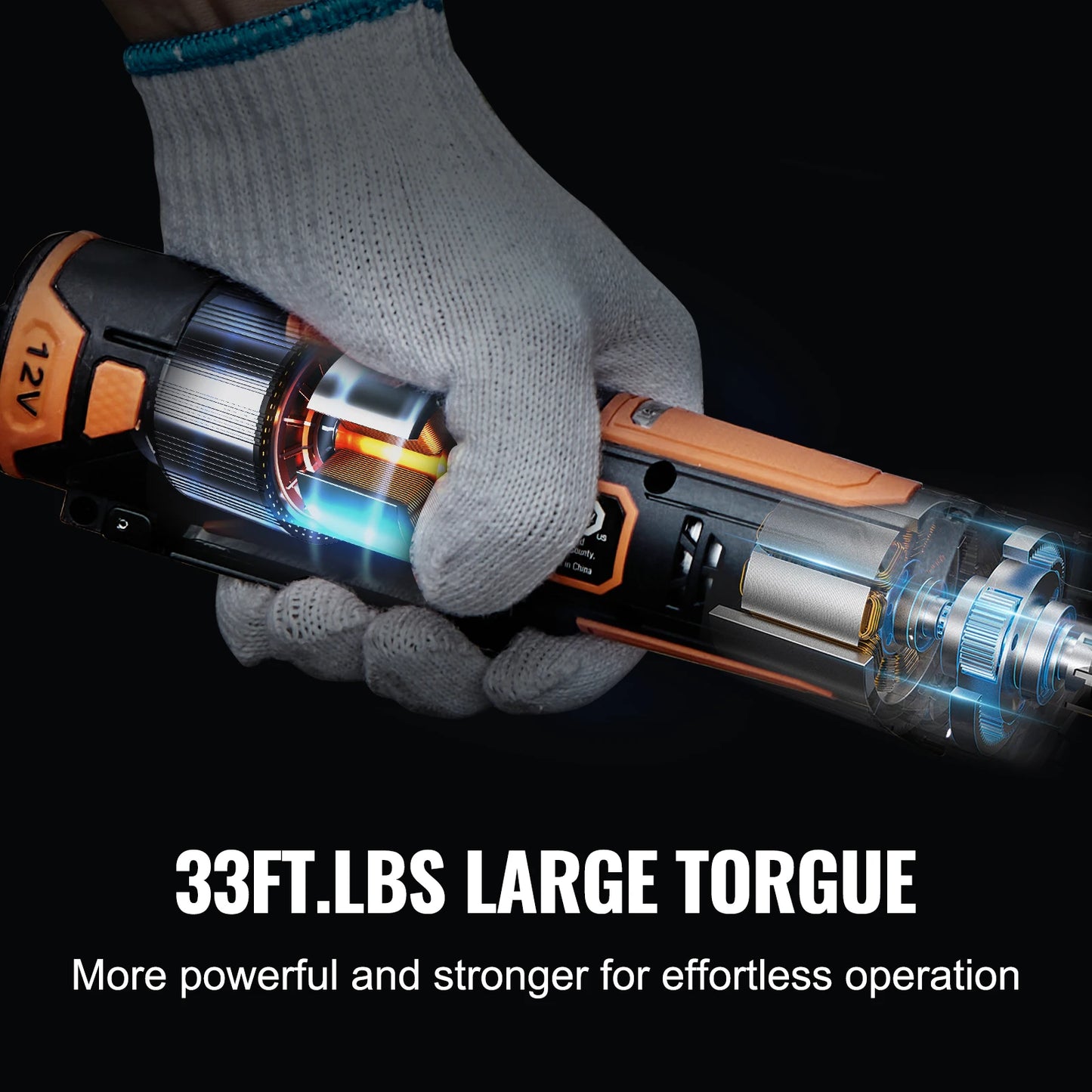 SucceBuy 3/8  Cordless Electric Ratchet Wrench Set 12V 33 Ft-lbs Power Ratchet Tool Kit 45-Min Fast Charge 2-Pack 2.0Ah Battery