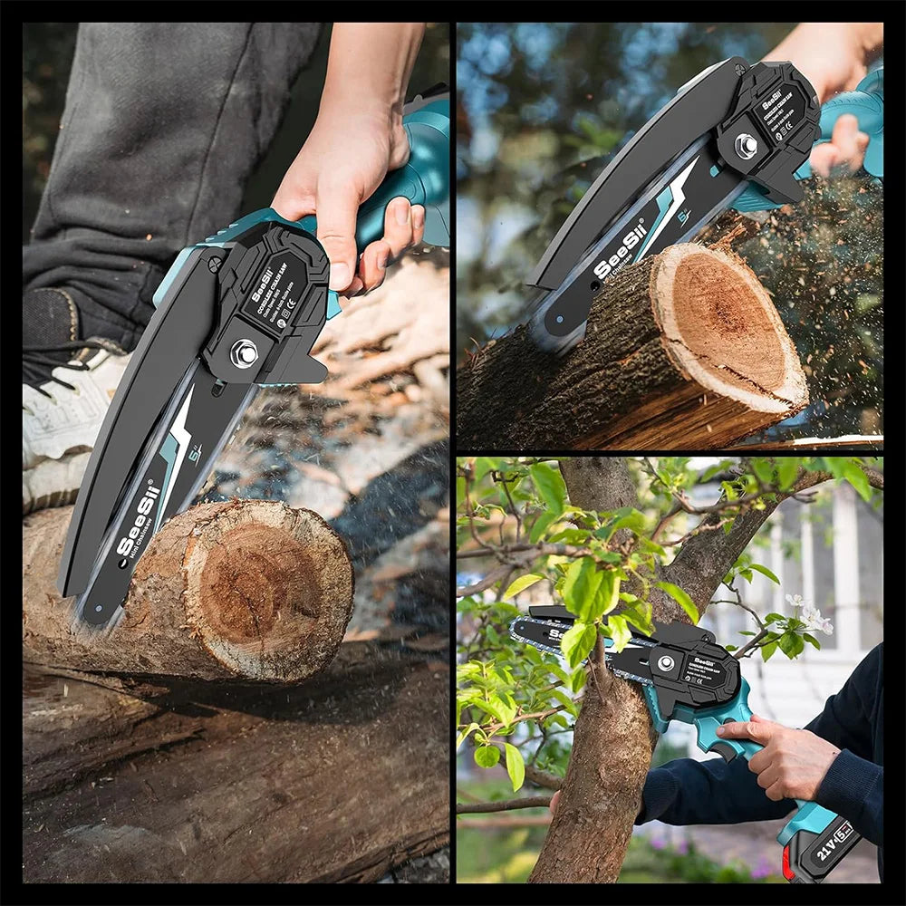 Seesii Cordless Mini Chainsaw Compatible With Makita 18V Battery