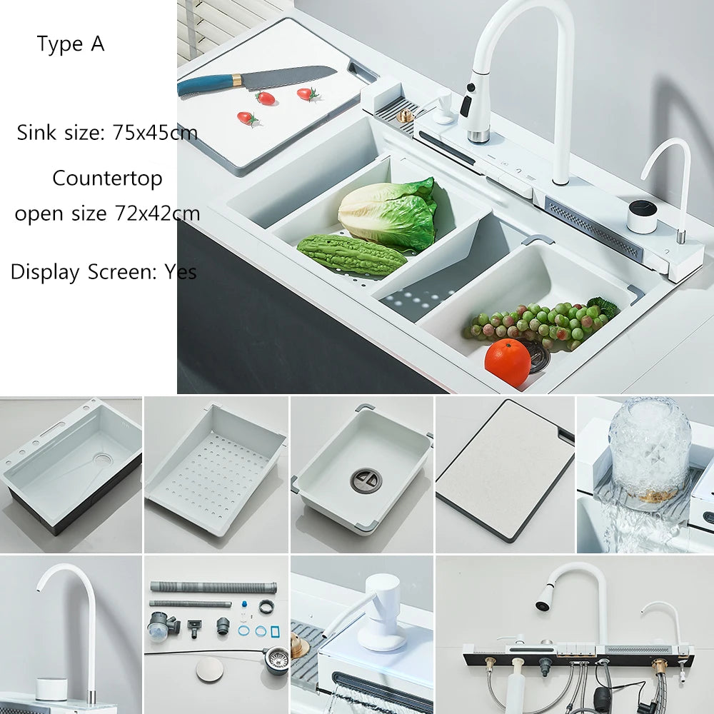 Smart Digital Display Integrated Kitchen Sink Set With Water Purifier