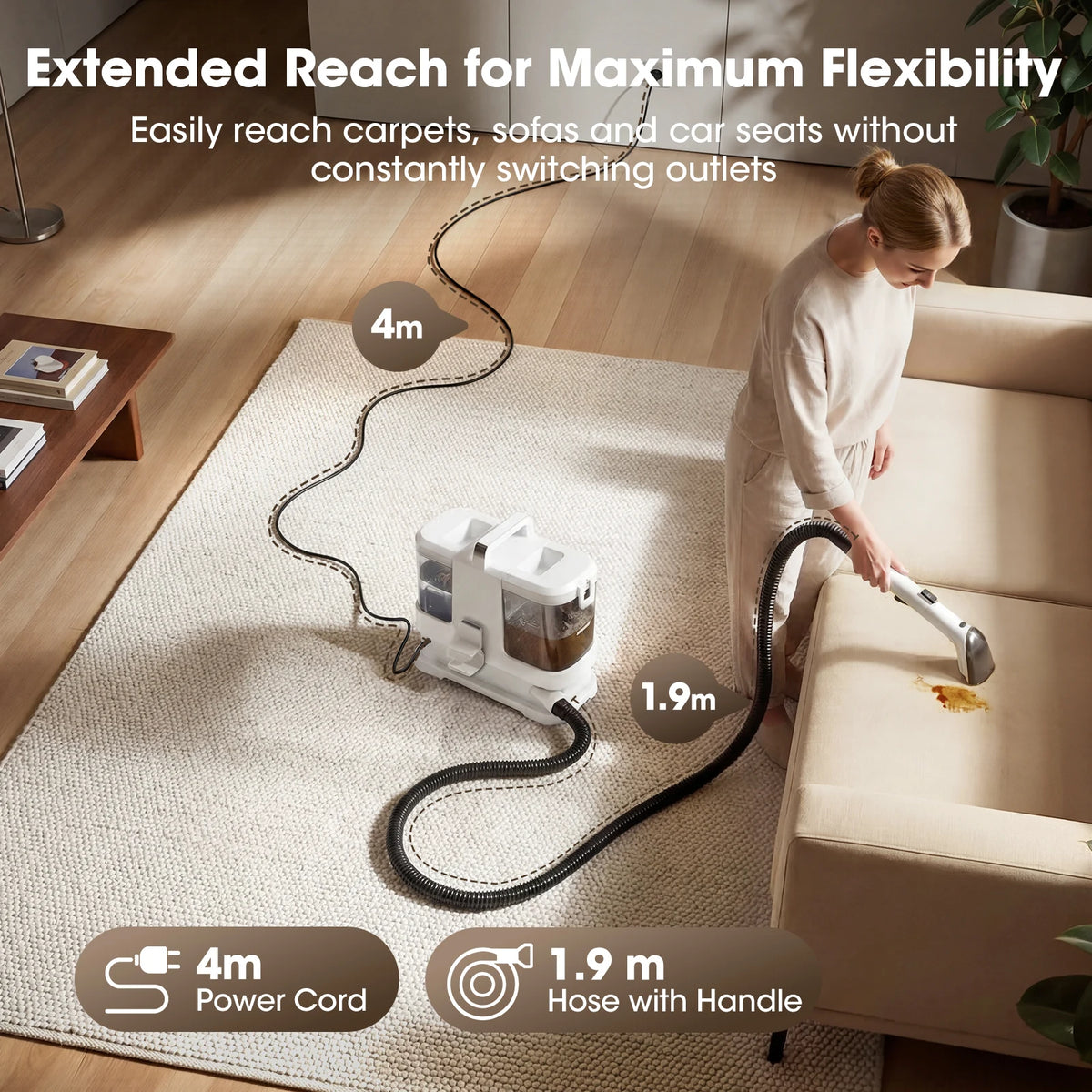 Lubluelu Portable Carpet And Upholstery Spot Cleaner Machine