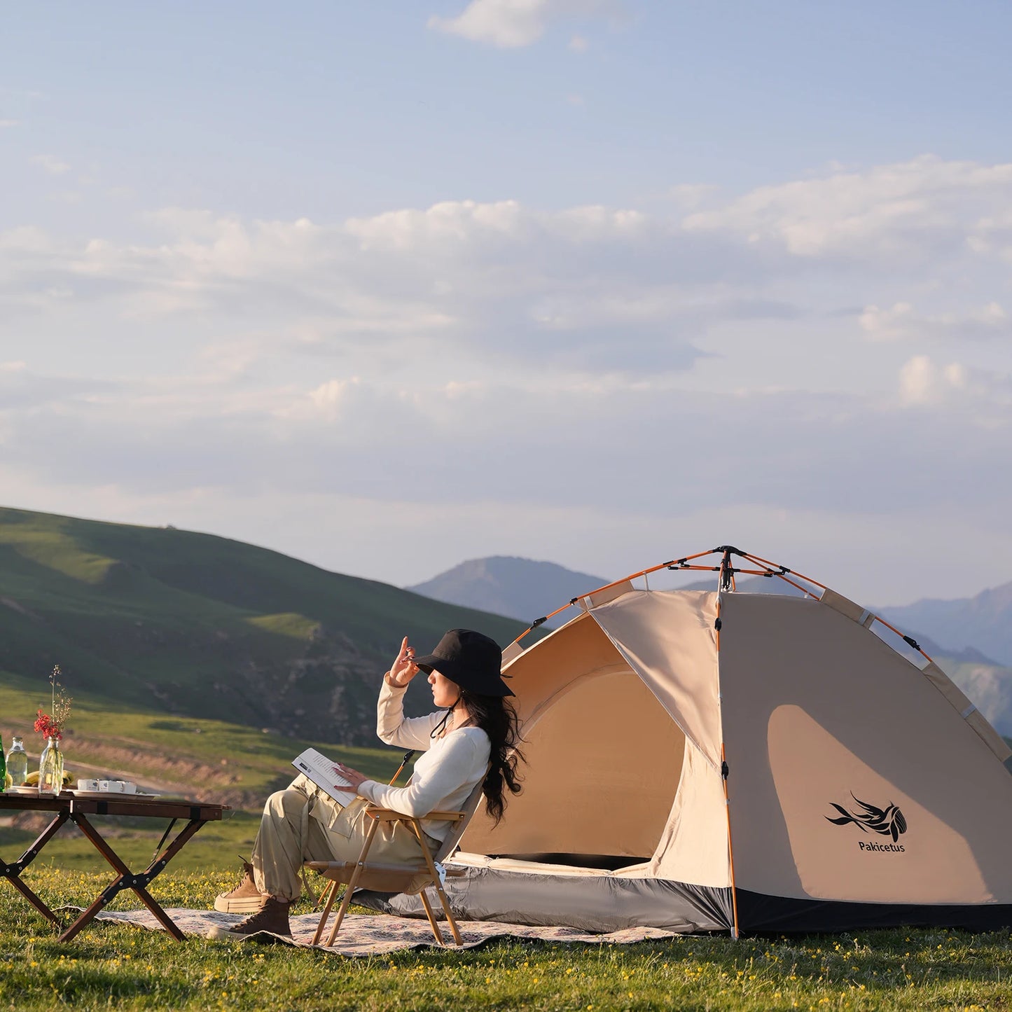 PAKICETUS 2-4 Person Camping Windproof Tents, Easy To Set Up, Lightweight Camping Tent, Carpa, Suitable For Family Travel, Outdoor Camping