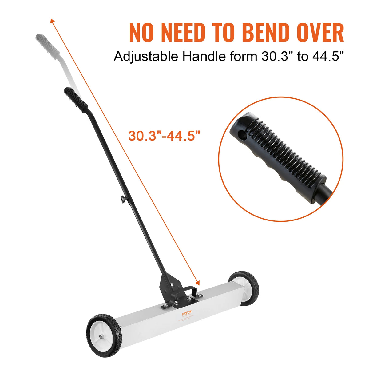 SucceBuy Rolling Magnetic Sweeper with Wheels Push-Type Magnetic Pick Up Sweeper Large Magnet Pickup Lawn Telescoping Sweeper