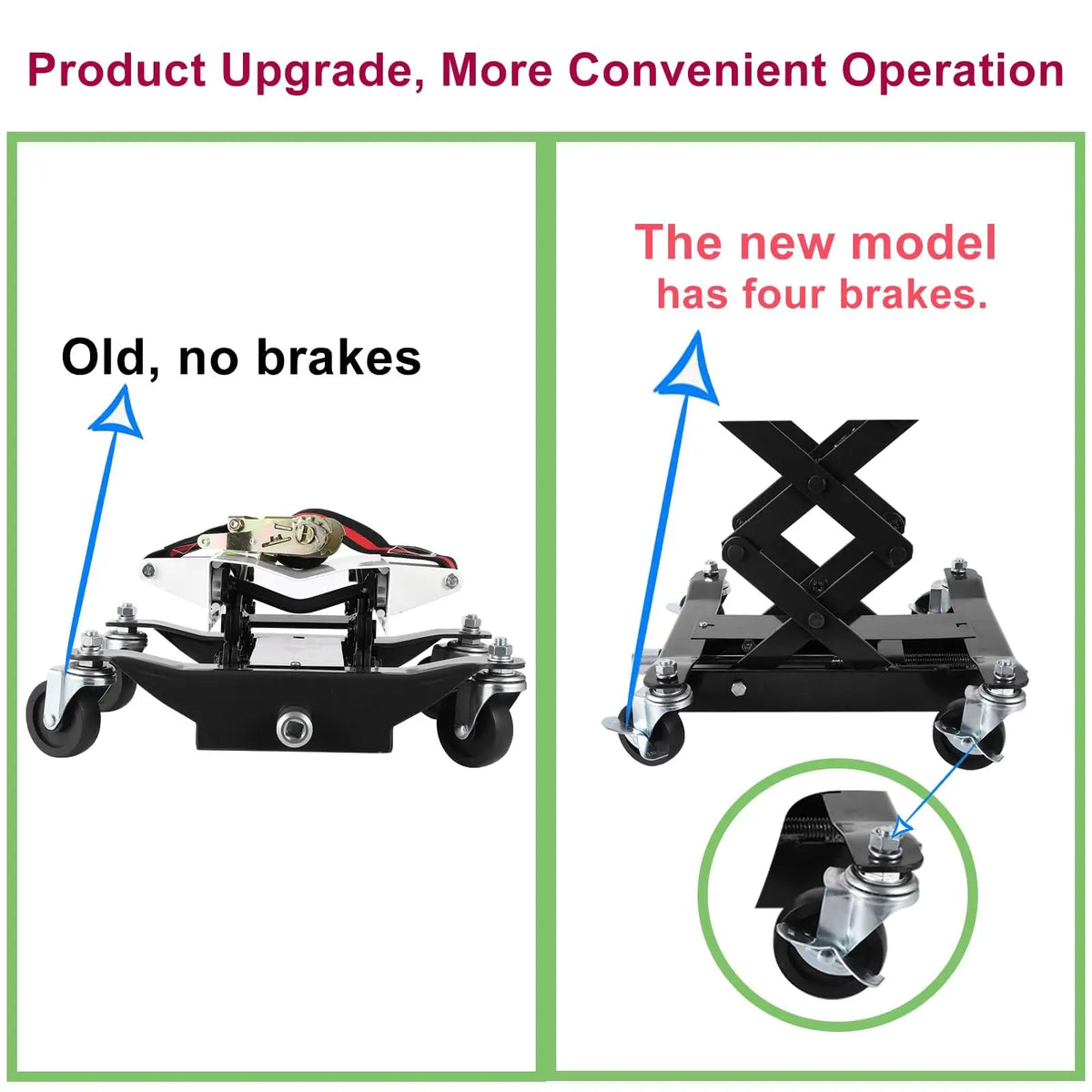 Transmission Jack 450 LBS Capacity: Low Profile Lift with 2M Safety Straps & 4 Brake Wheels, 7-23 Inch Range for Car & Truck Repair
