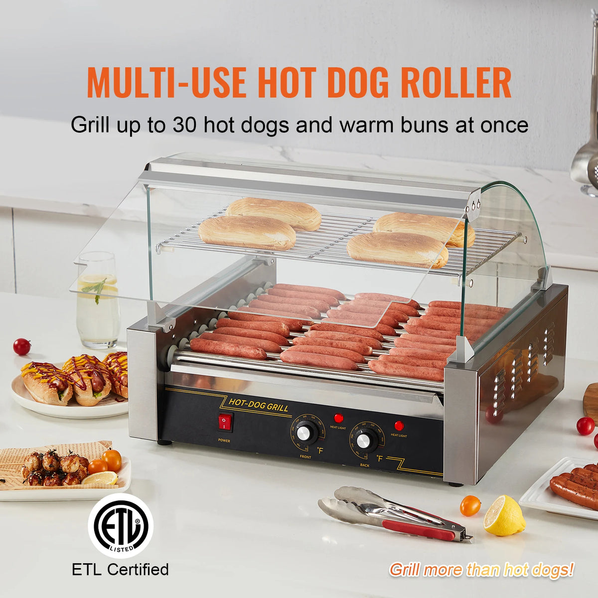 SucceBuy  5/7/11 Commercial Hot Dog Roller Electric Sausage Maker Barbecue Grill Machine for Camping Party Home Appliance 110V
