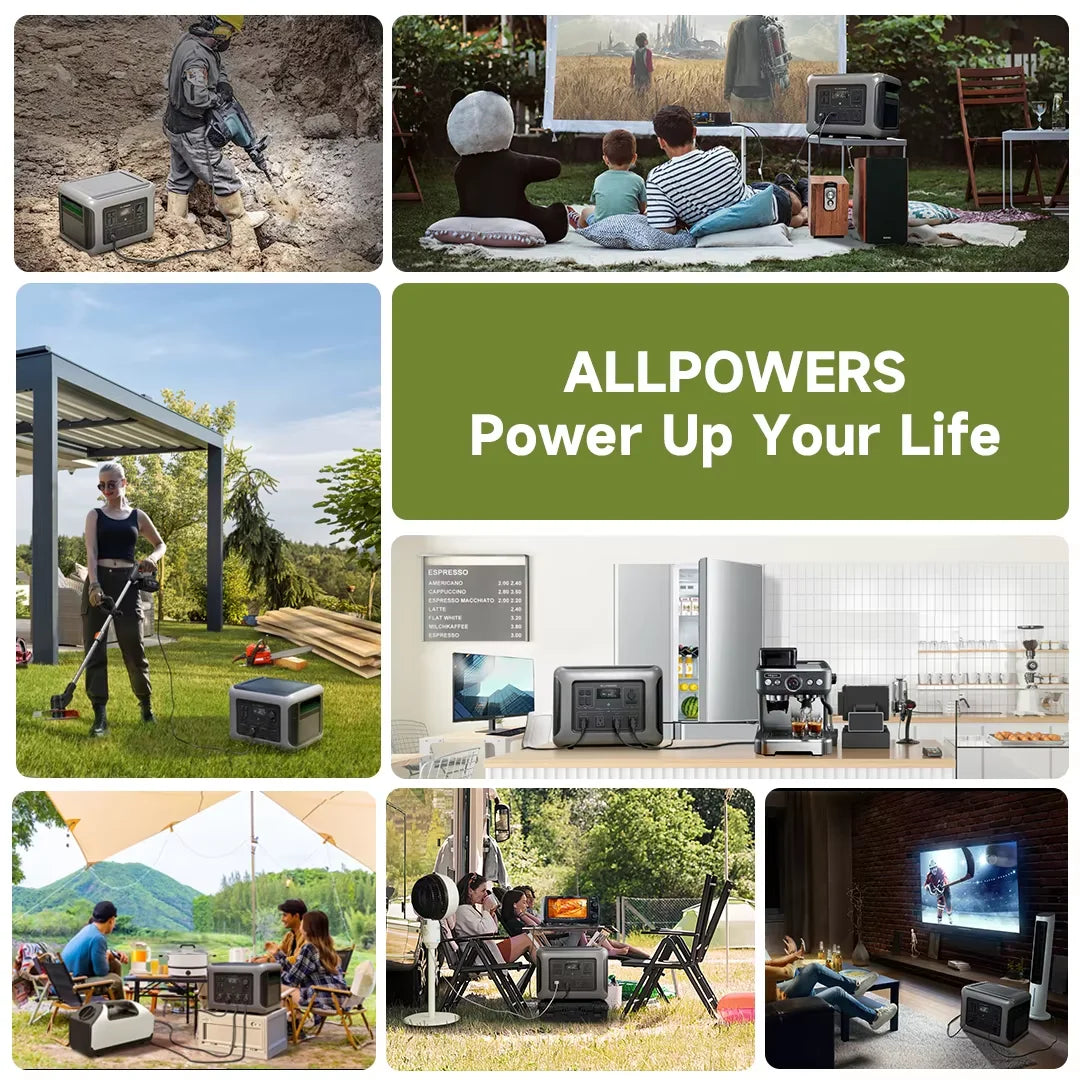 ALLPOWERS R2500 Solar Generator 2500W 1920Wh Portable Power Station & SP027 100W Foldable Solar Panels Charger for Camping home