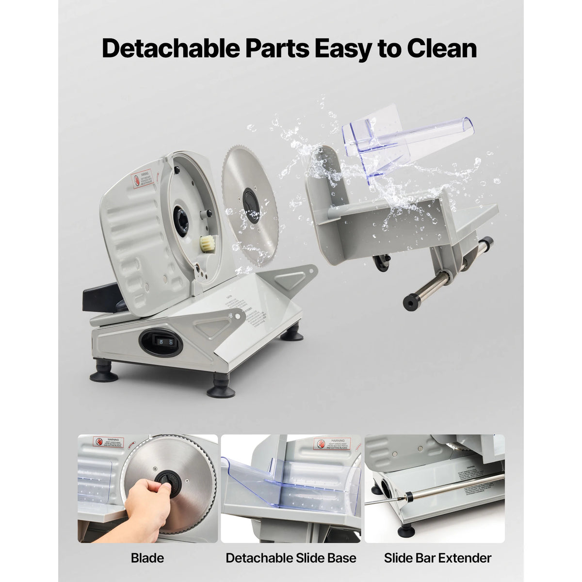 SucceBuy Electric Meat Slicer With Dual Stainless Steel Blades