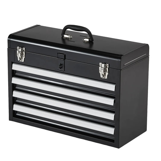 SucceBuy Four Drawer Portable Metal Toolbox With Secure Locking