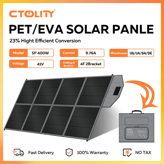 CTOLITY Portable Foldable Solar Charger Kit For Camping And RV