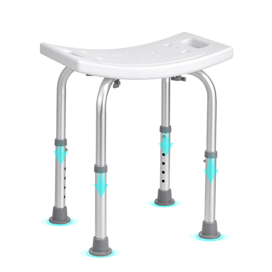 SucceBuy Adjustable Shower Chair With Built In Handles