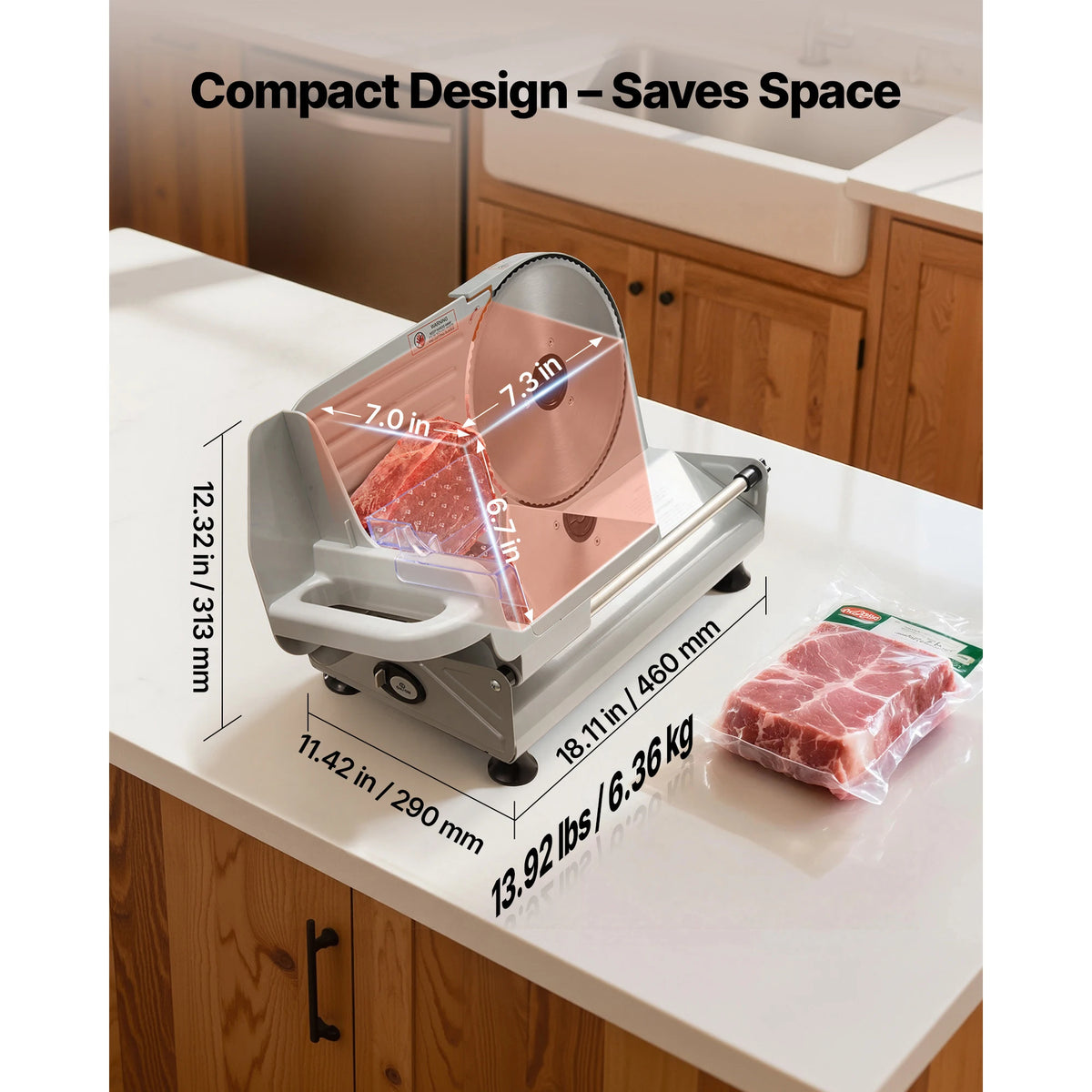 SucceBuy Electric Meat Slicer With Dual Stainless Steel Blades