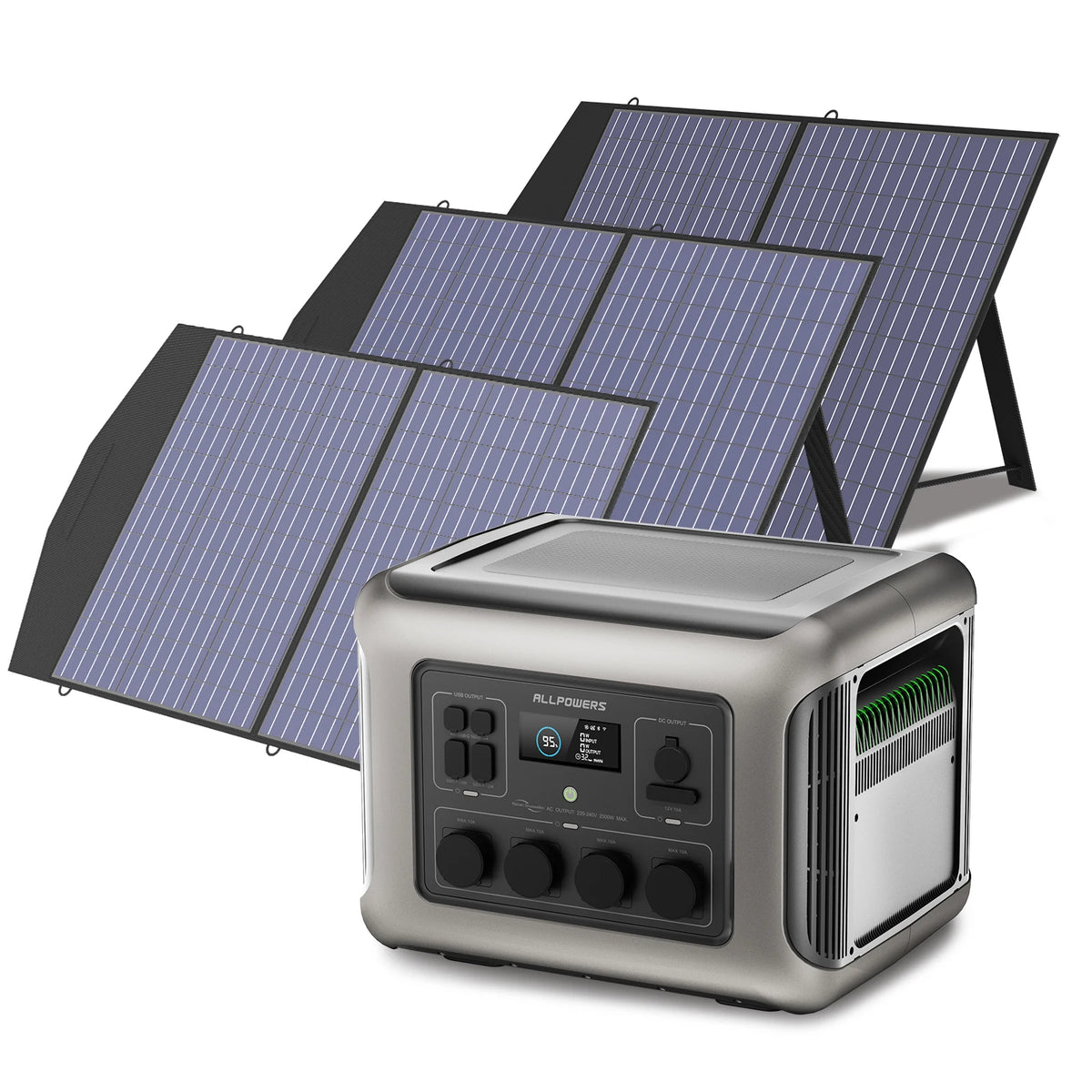 ALLPOWERS R2500 Solar Generator 2500W 1920Wh Portable Power Station & SP027 100W Foldable Solar Panels Charger for Camping home
