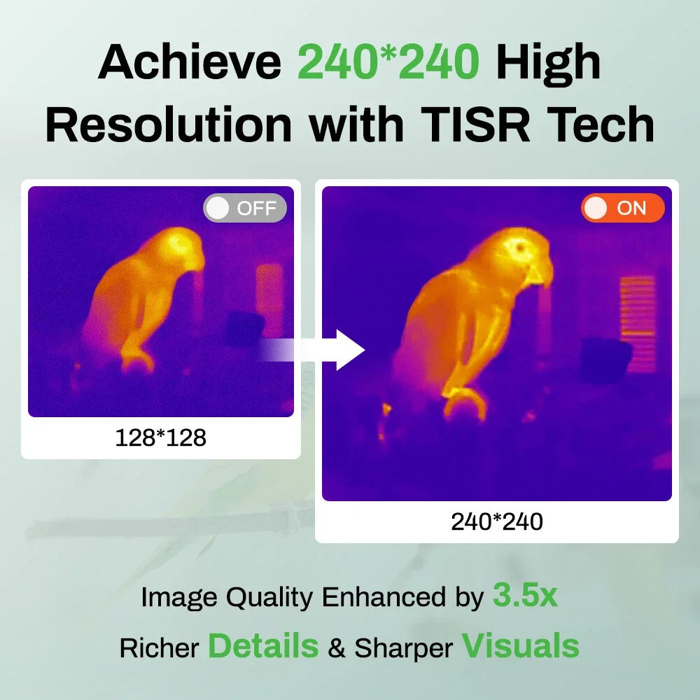 AMPBANK H128 Thermal Imaging Camera Handheld Thermal Camera 240 X 240 TISR Resolution 25 Hz Infrared IP54 Waterproof -4~842℉ Temp Range for Electrical Test HVAC Repair