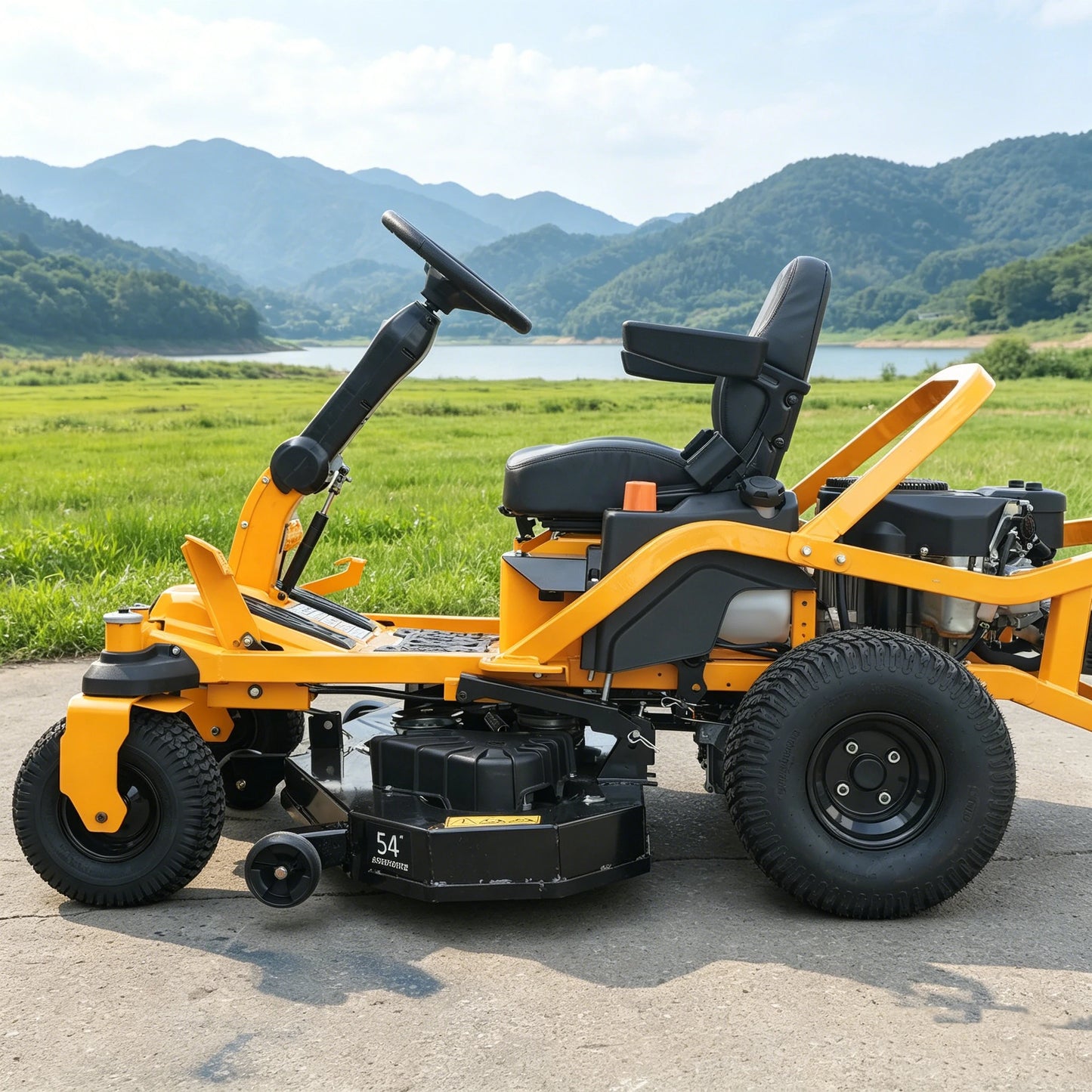 Electric Start Riding Lawn Mower 42-Inch Deck Size High Performance Battery Powered Garden Mower Machine