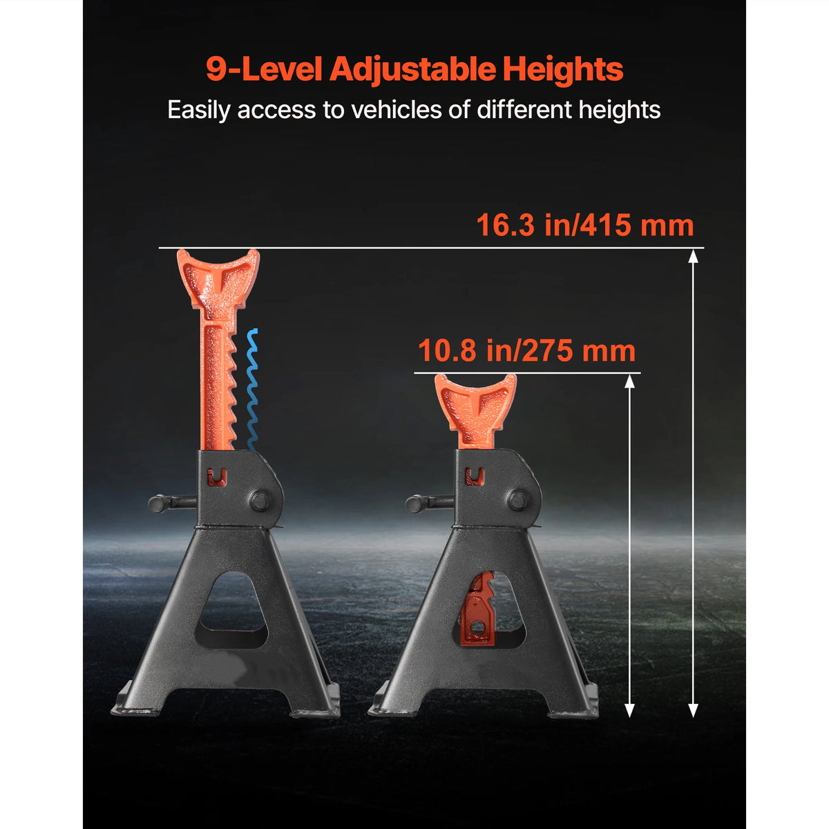 SucceBuy Heavy Duty Steel Jack Stands With Locking Protection