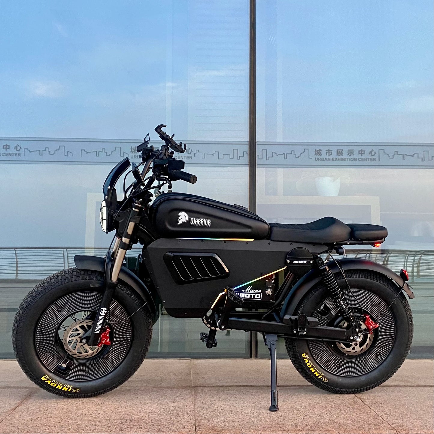 Retro black samurai knight 3000W Motor 60V45AH Long cruise lithium battery E-Bike 20 inch Off-road Fat Tyre Electric motorcycle