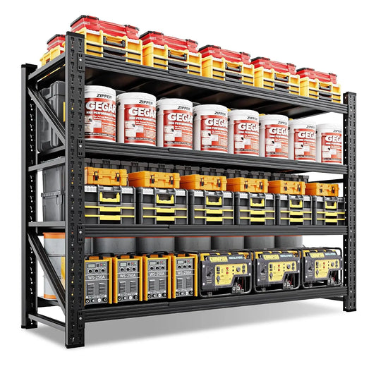 71" Wide Storage Shelves, 5000LBS Garage Shelving Heavy Duty, Standing Shelf Units, 4 Tier Metal Adjustable Storage, Customized