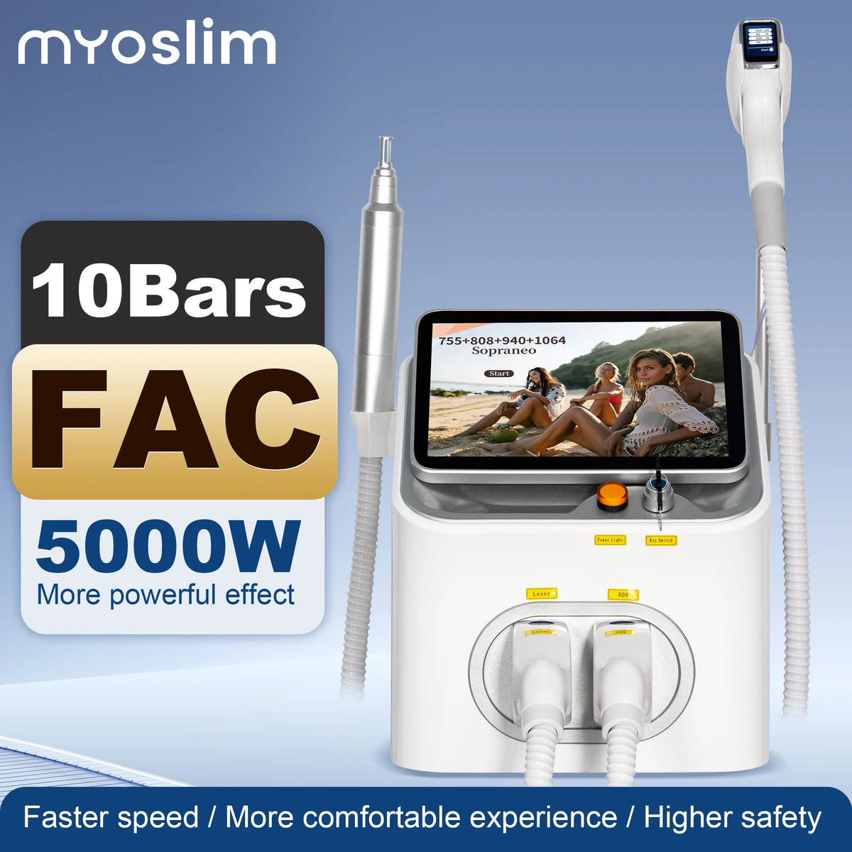 Myoslim 5000W Professional 808 Laser Hair And Tattoo Removal Machine