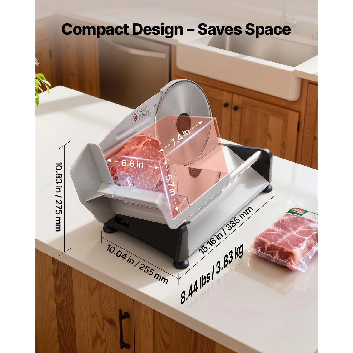SucceBuy Electric Meat Slicer With Dual Stainless Steel Blades