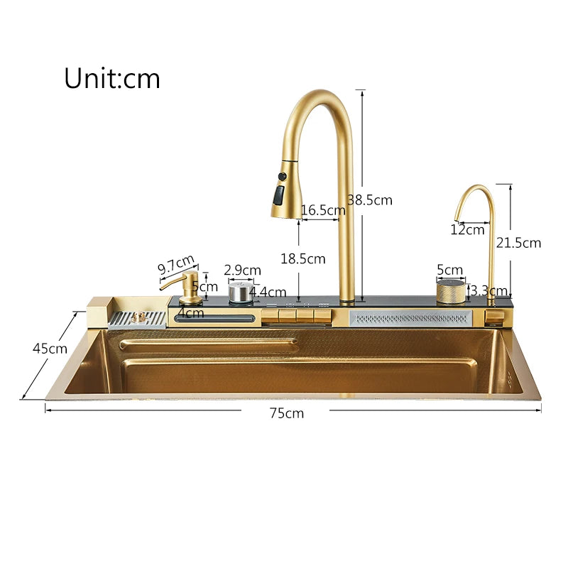 Smart Digital Display Integrated Kitchen Sink Set With Water Purifier