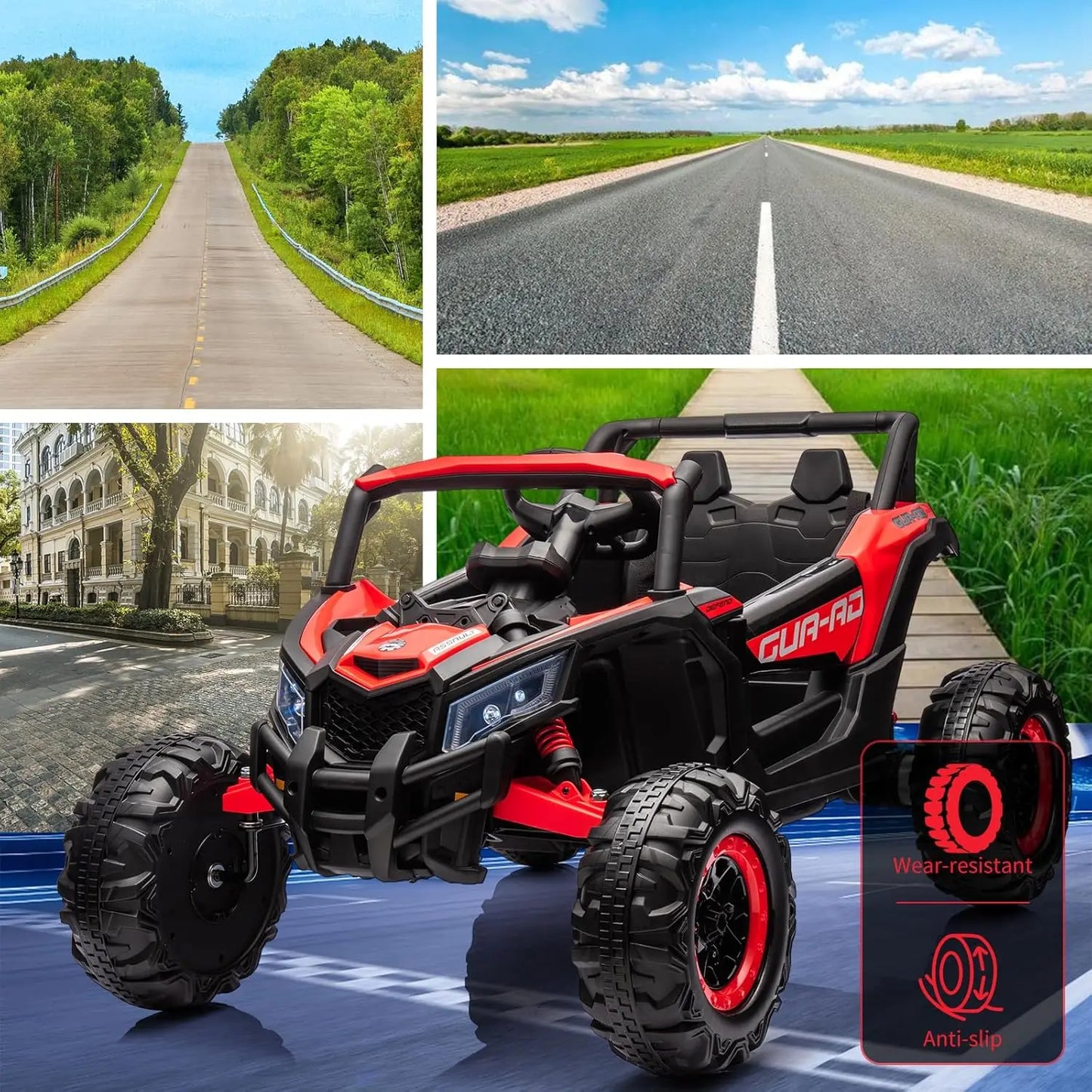 24V Kids Ride On UTV With Remote Control LED Lights