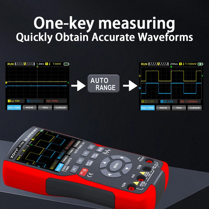 ZOYI color screen handheld dual-channel oscilloscope Multimeter 703s auto repair instrument multi-function measurement 3-in-1