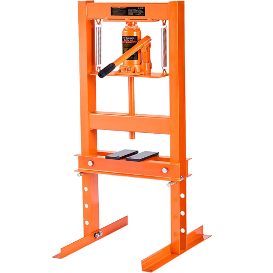 SucceBuy Hydraulic Shop Press 6T H-Frame Hydraulic Garage/Shop Floor Press Shop Press with Press Plates for Garage Shop Workshop