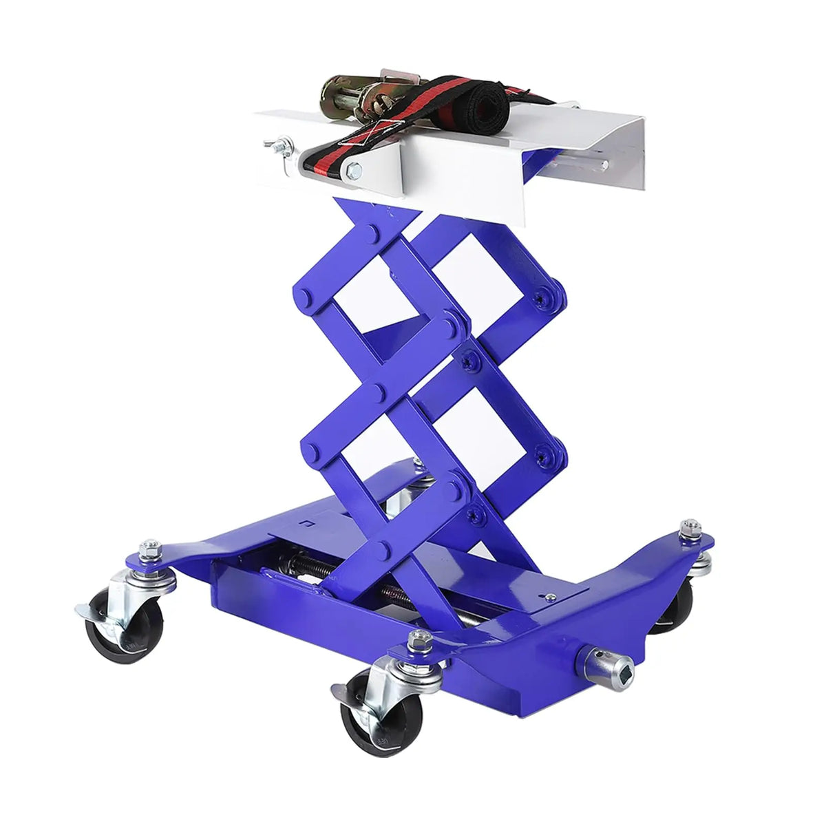 Transmission Jack 450 LBS Capacity: Low Profile Lift with 2M Safety Straps & 4 Brake Wheels, 7-23 Inch Range for Car & Truck Repair